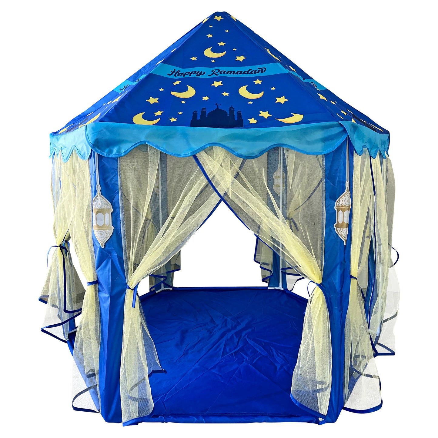 Ramadan Themed Tent for Kids, Large Playhouse Kids Happy Ramadan Play Tent, Children Indoor Tent, Ramadan Gift, Iftar Tent 55'' x 53'' (DxH)