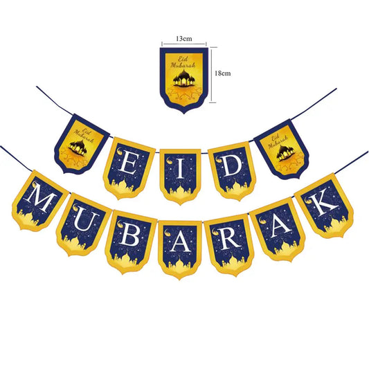 Eid Mubarek Banner Home Decor, Decoration for Ramadan, Gift for Families, Islamic Decoration