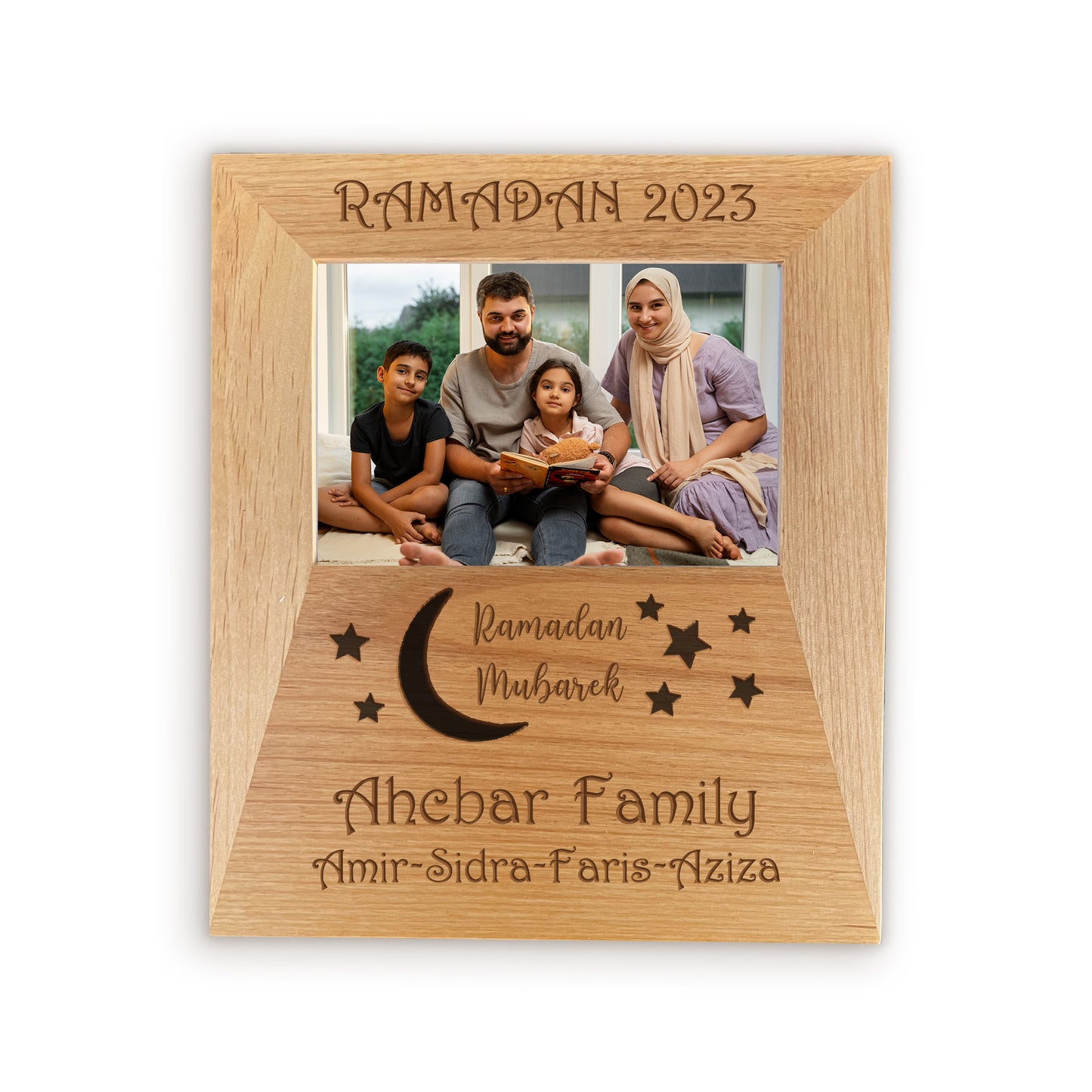 Personalized Ramadan Memory Picture Frame, Eid Decor Wood Frame, Custom Ramadan Family Picture