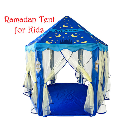 Ramadan Themed Tent for Kids, Large Playhouse Kids Happy Ramadan Play Tent, Children Indoor Tent, Ramadan Gift, Iftar Tent 55'' x 53'' (DxH)