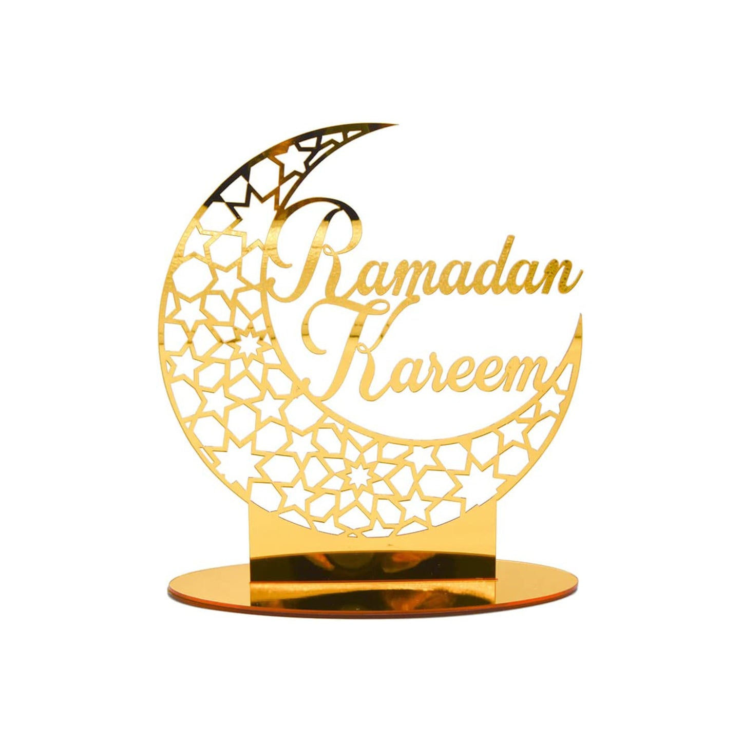 Ramadan Kareem Moon Star Acrylic Ramadan Tabletop Decor for Muslim, Ramadan Mubarak Table Top Decorations