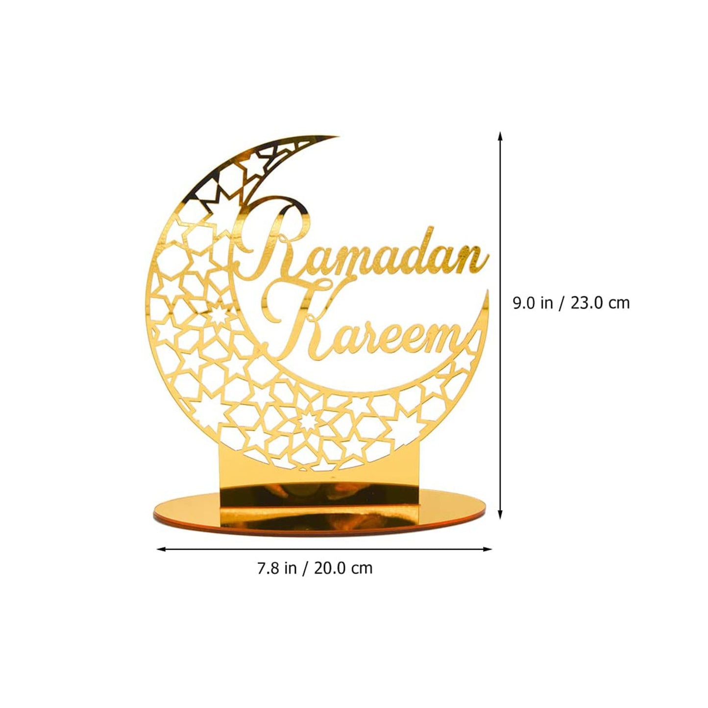 Ramadan Kareem Moon Star Acrylic Ramadan Tabletop Decor for Muslim, Ramadan Mubarak Table Top Decorations